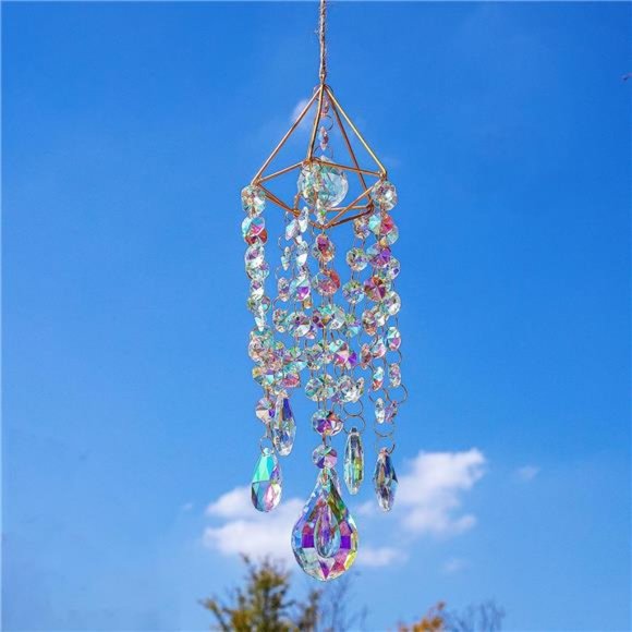 Crystal Suncatchers Hanging Wind Chime Style Garden Suncatcher Rainbow Maker - Picture 2 of 6